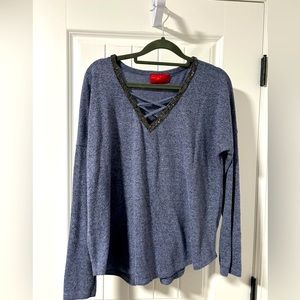 Jennifer Lopez metallic detail sweater